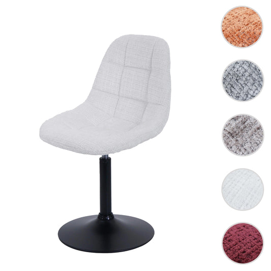 Cosmo Casa - Eetkamerstoel - Keukenstoel - Draaistoel - Staal - Stoftextiel Chenille - 465gm - FSC - Crème