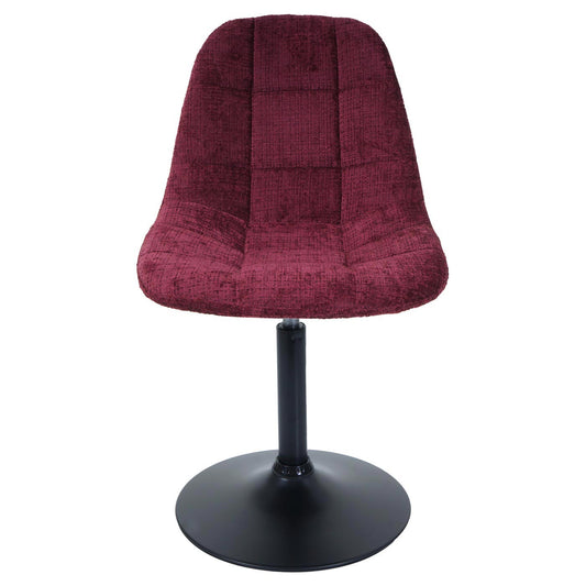 Cosmo Casa - Eetkamerstoel - Keukenstoel - Draaistoel - Staal - Stoftextiel Chenille - 465gm - FSC - Bordeaux