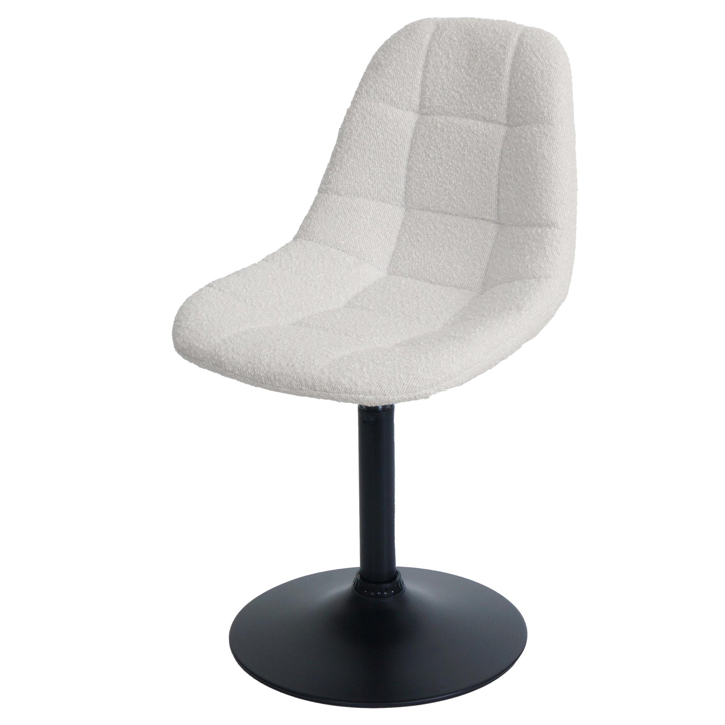 Cosmo Casa - Eetkamerstoel - Keukenstoel - Draaistoel - Staal - Stoftextiel Bouclé - 450gm - FSC - Crème