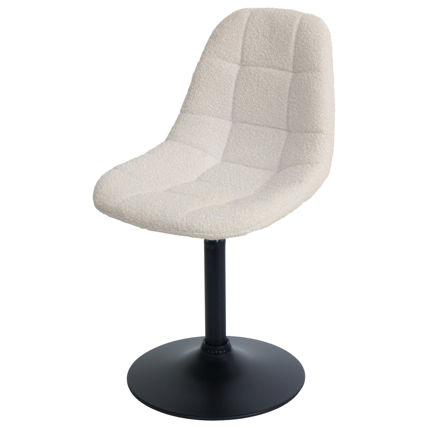 Cosmo Casa - Eetkamerstoel - Keukenstoel - Draaistoel - Staal - Stoftextiel Bouclé - 450gm - FSC - Beige