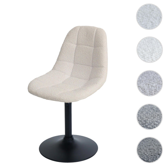 Cosmo Casa - Eetkamerstoel - Keukenstoel - Draaistoel - Staal - Stoftextiel Bouclé - 450gm - FSC - Beige