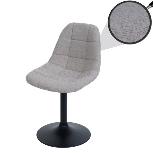 Cosmo Casa - Eetkamerstoel - Keukenstoel - Draaistoel - Staal - Stoftextiel Bouclé - 450gm - FSC - Taupe