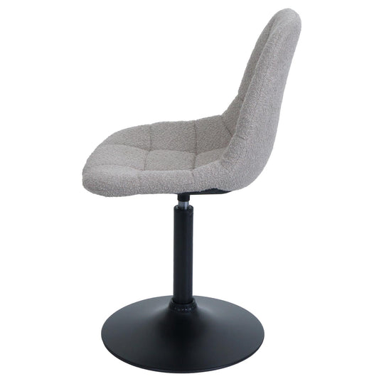 Cosmo Casa - Eetkamerstoel - Keukenstoel - Draaistoel - Staal - Stoftextiel Bouclé - 450gm - FSC - Taupe