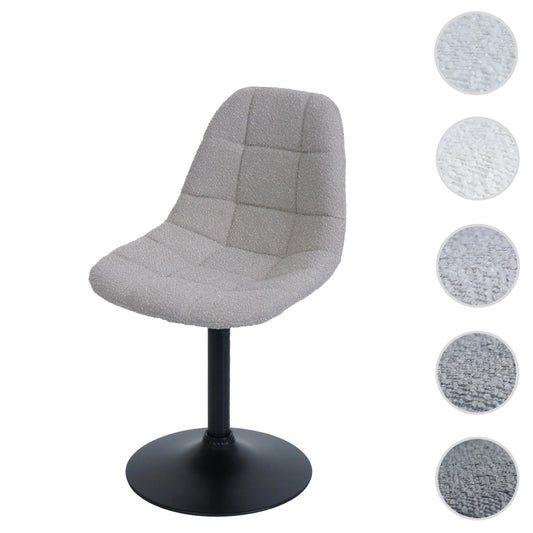 Cosmo Casa - Eetkamerstoel - Keukenstoel - Draaistoel - Staal - Stoftextiel Bouclé - 450gm - FSC - Taupe