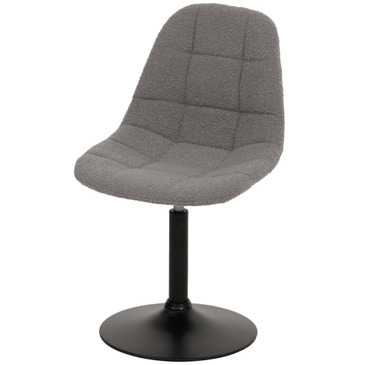Cosmo Casa - Set van 2 Eetkamerstoelen - Keukenstoelen - Draaistoelen - Staal - Stoftextiel Bouclé - 450gm - FSC - Grijs