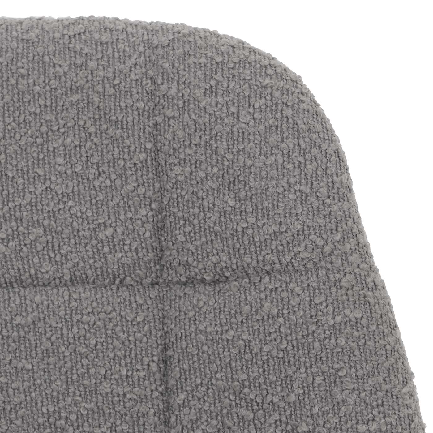 Cosmo Casa - Eetkamerstoel - Keukenstoel - Draaistoel - Staal - Stoftextiel Bouclé - 450gm - FSC - Grijs