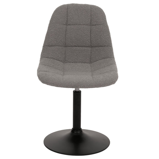 Cosmo Casa - Eetkamerstoel - Keukenstoel - Draaistoel - Staal - Stoftextiel Bouclé - 450gm - FSC - Grijs