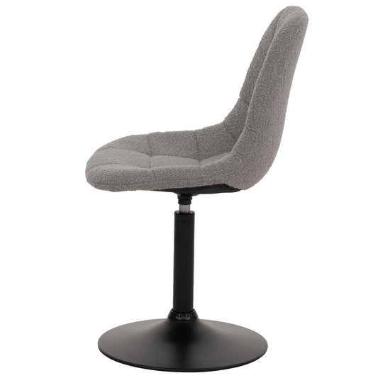 Cosmo Casa - Eetkamerstoel - Keukenstoel - Draaistoel - Staal - Stoftextiel Bouclé - 450gm - FSC - Grijs