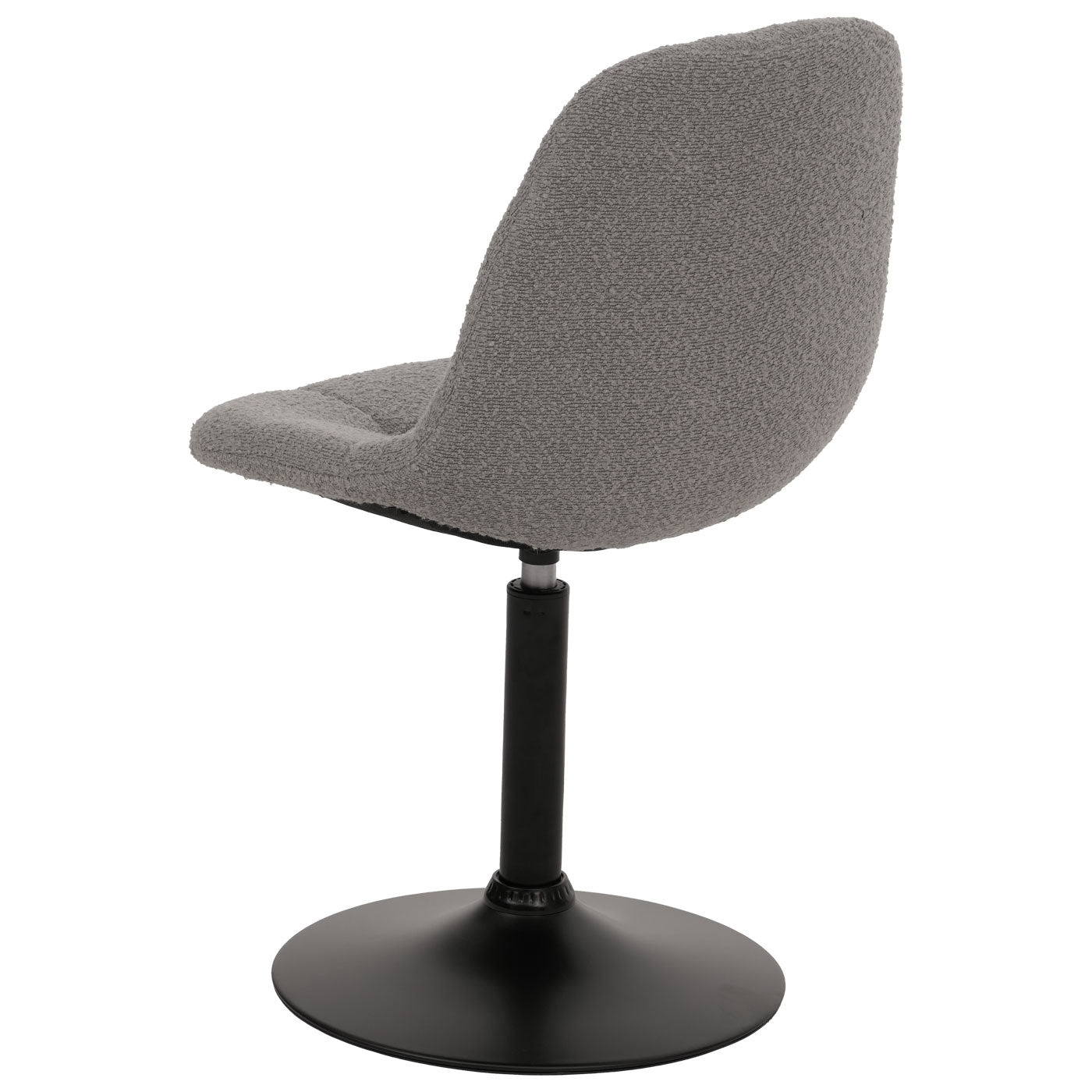 Cosmo Casa - Eetkamerstoel - Keukenstoel - Draaistoel - Staal - Stoftextiel Bouclé - 450gm - FSC - Grijs