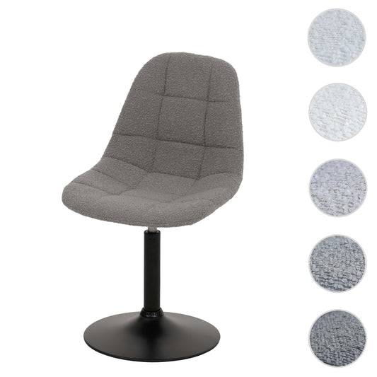 Cosmo Casa - Eetkamerstoel - Keukenstoel - Draaistoel - Staal - Stoftextiel Bouclé - 450gm - FSC - Grijs