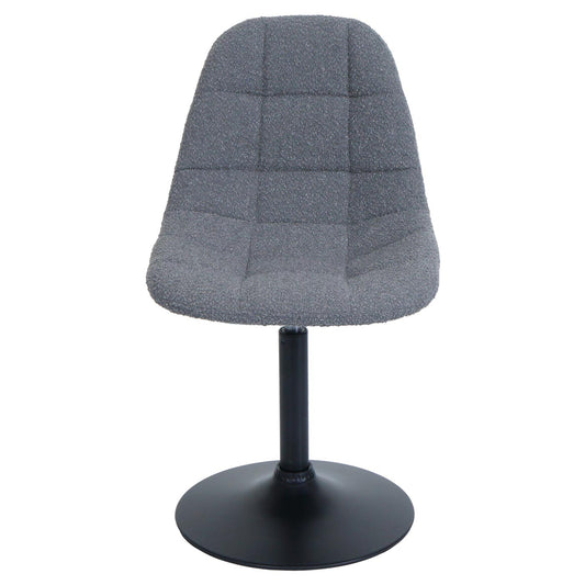 Cosmo Casa - Eetkamerstoel - Keukenstoel - Draaistoel - Staal - Stoftextiel Bouclé - 450gm - FSC - Donkergrijs