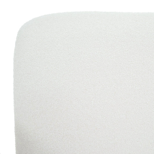 Cosmo Casa - Loungestoel - Cocktailstoel - Gestoffeerde Stoel - Bouclé Stof - Metaal - Crème Wit