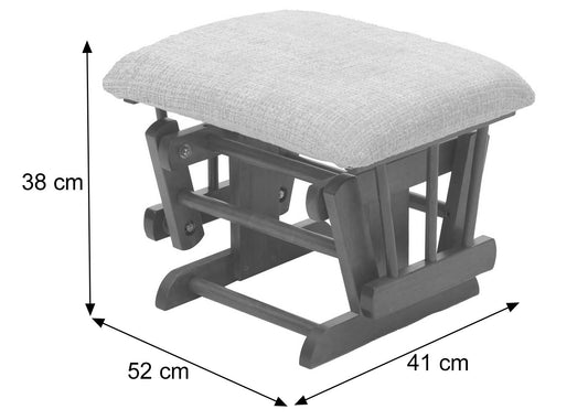 Cosmo Casa - Relaxstoel met Kruk - Schommelstoel - Chenille Stof - Crème - Donker Frame