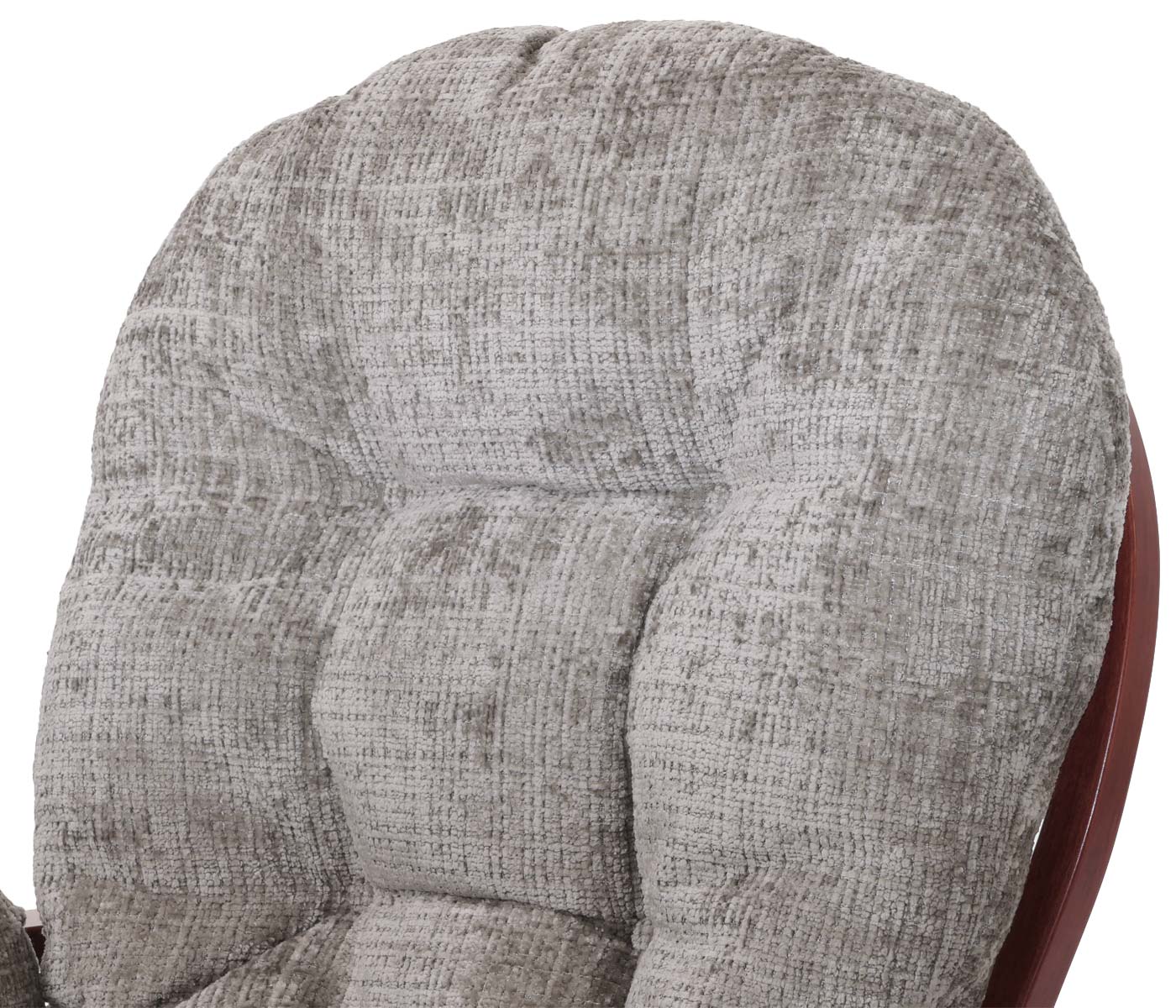 Cosmo Casa - Relaxstoel met Kruk - Schommelstoel - Chenille Stof - Lichtgrijs - Donker Frame