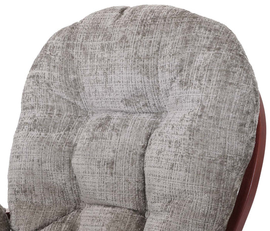 Cosmo Casa - Relaxstoel met Kruk - Schommelstoel - Chenille Stof - Lichtgrijs - Donker Frame