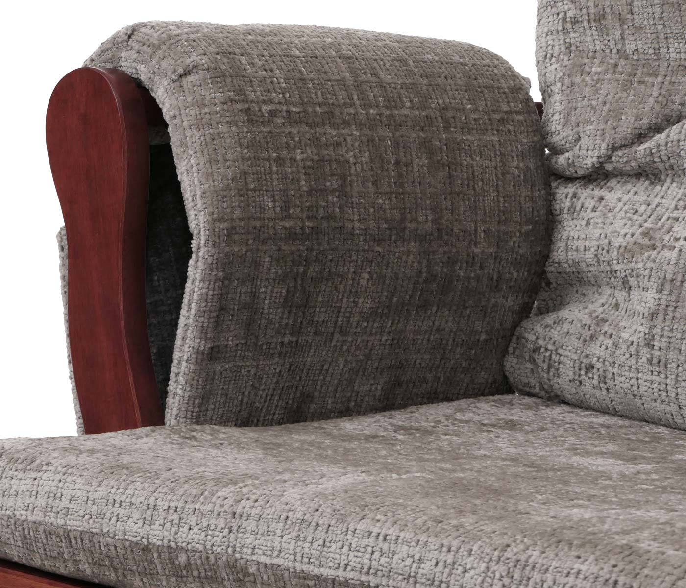 Cosmo Casa - Relaxstoel met Kruk - Schommelstoel - Chenille Stof - Lichtgrijs - Donker Frame