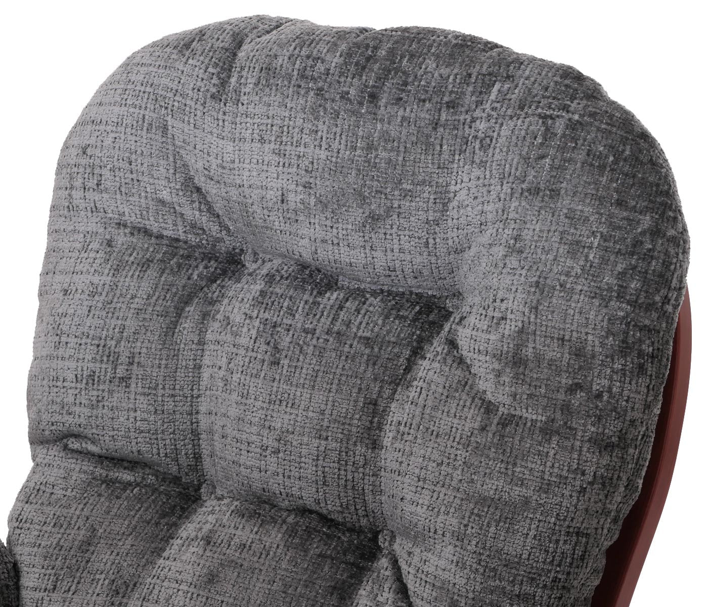 Cosmo Casa - Relaxstoel met Kruk - Schommelstoel - Chenille Stof - Donkergrijs - Donker Frame