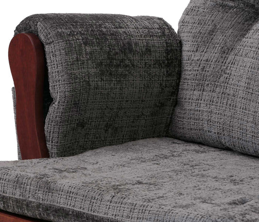 Cosmo Casa - Relaxstoel met Kruk - Schommelstoel - Chenille Stof - Donkergrijs - Donker Frame