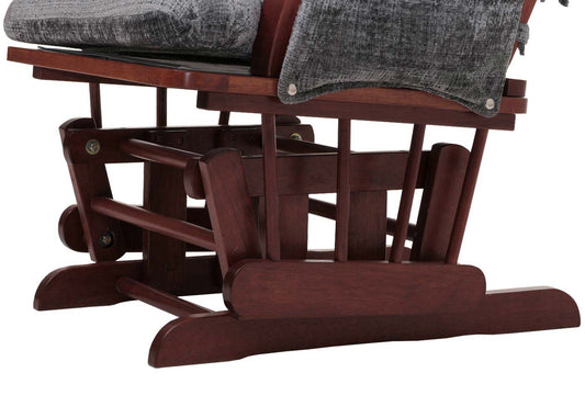 Cosmo Casa - Relaxstoel met Kruk - Schommelstoel - Chenille Stof - Donkergrijs - Donker Frame