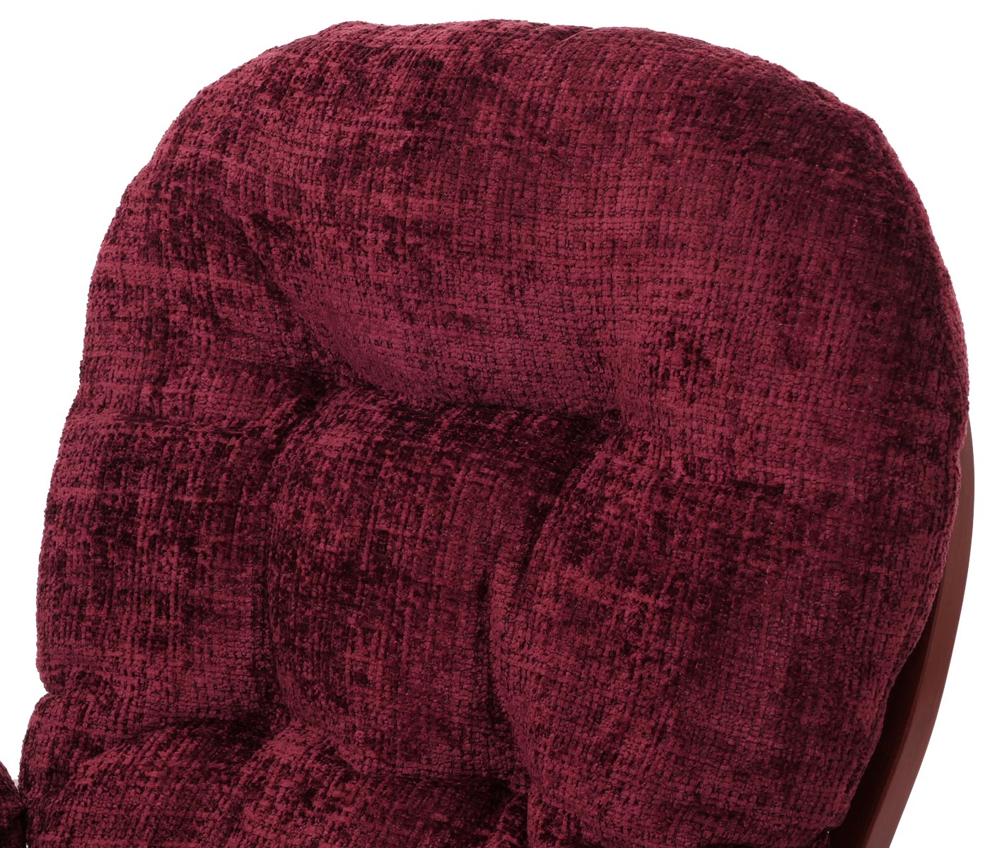 Cosmo Casa - Relaxstoel met Kruk - Schommelstoel - Chenille Stof - Bordeaux - Donker Frame