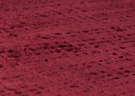 Cosmo Casa - Relaxstoel met Kruk - Schommelstoel - Chenille Stof - Bordeaux - Donker Frame