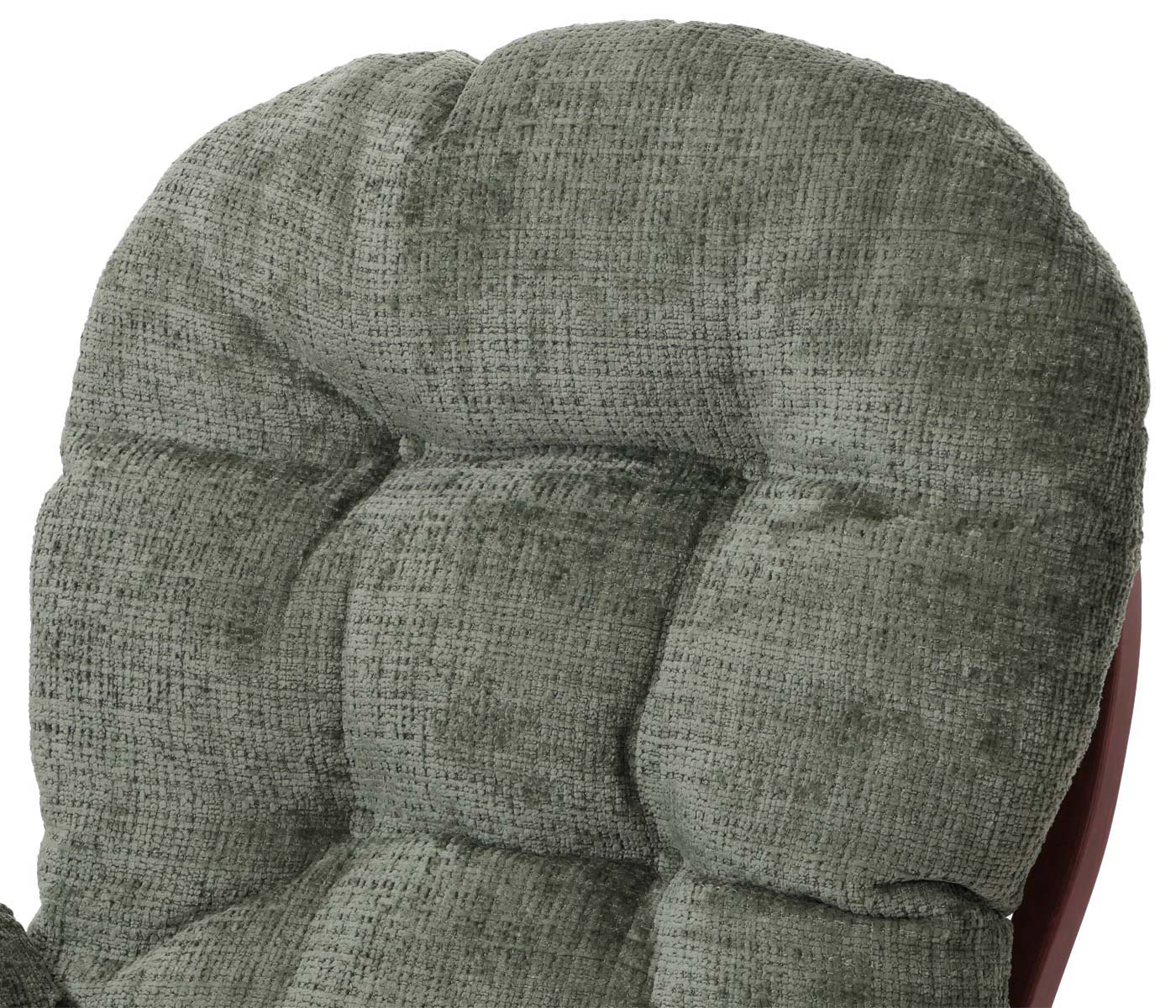 Cosmo Casa - Relaxstoel met Kruk - Schommelstoel - Chenille Stof - Groen - Donker Frame