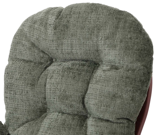 Cosmo Casa - Relaxstoel met Kruk - Schommelstoel - Chenille Stof - Groen - Donker Frame