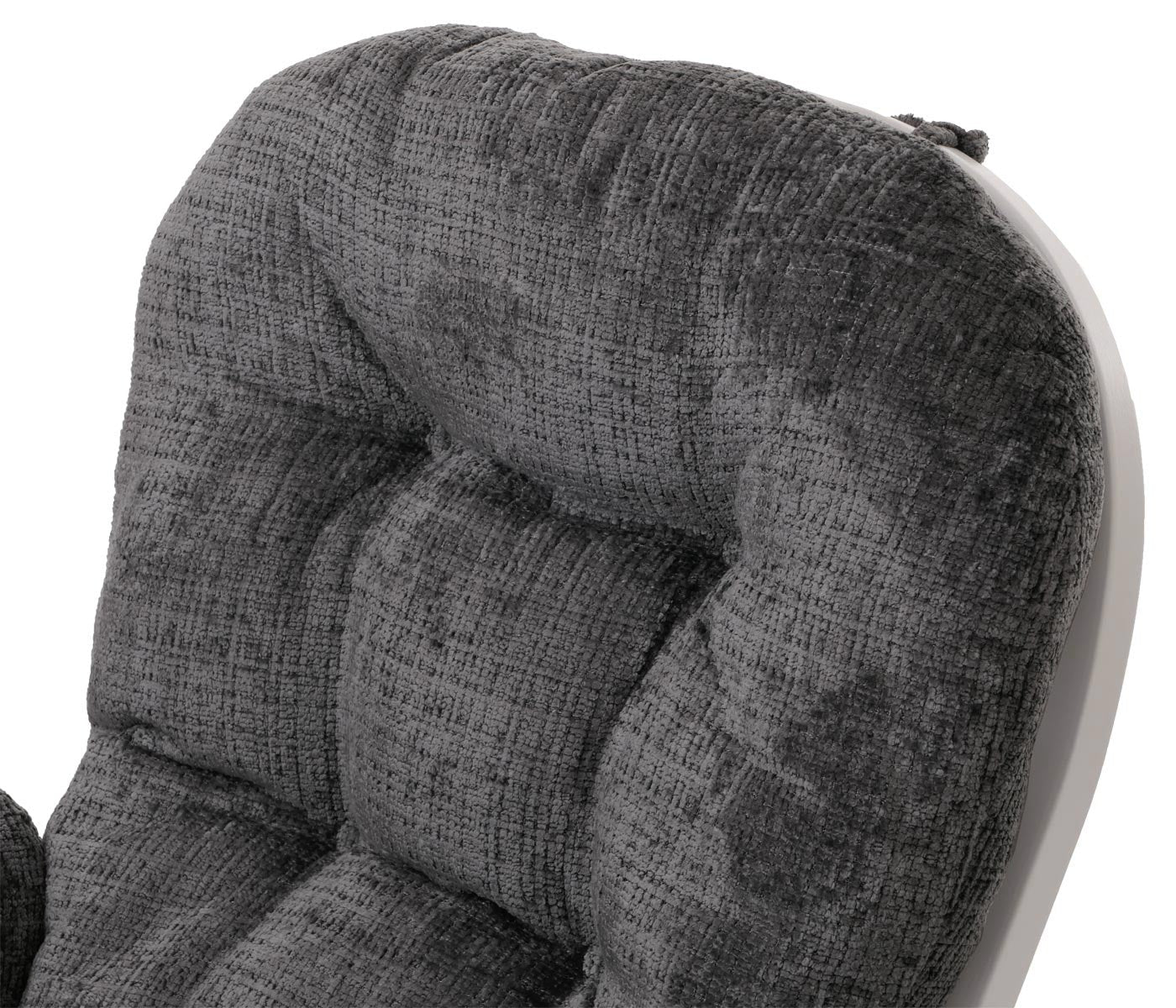 Cosmo Casa - Relaxstoel met Kruk - Schommelstoel - Chenille Stof - Donkergrijs - Wit Frame