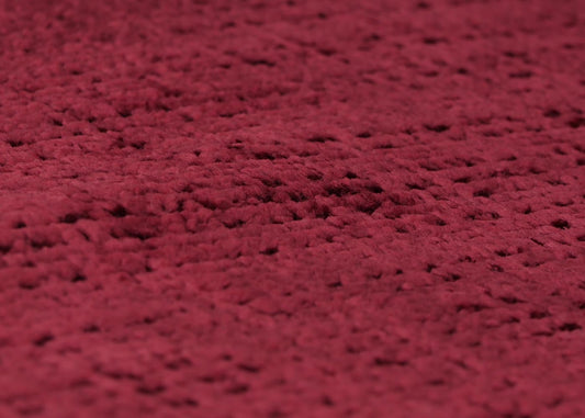 Cosmo Casa - Relaxstoel met Kruk - Schommelstoel - Chenille Stof - Bordeaux - Wit Frame