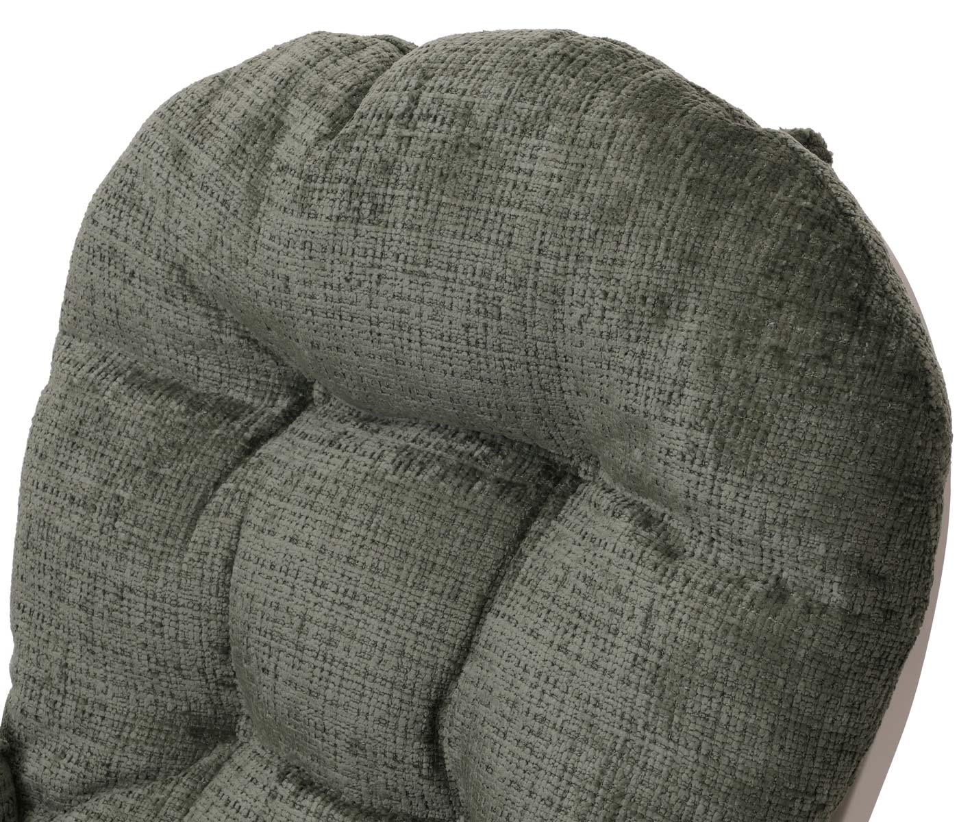 Cosmo Casa - Relaxstoel met Kruk - Schommelstoel - Chenille Stof - Groen - Wit Frame