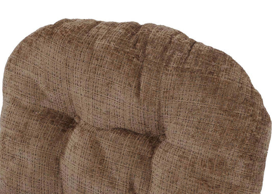 Cosmo Casa - Schommel Relaxstoel met Kruk - Chenille Bekleding - Lichtbruin - Wit Frame