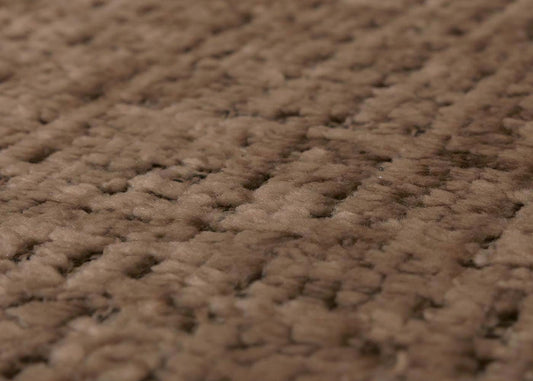 Cosmo Casa - Schommel Relaxstoel met Kruk - Chenille Bekleding - Lichtbruin - Wit Frame