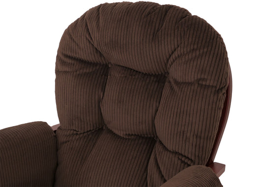 Cosmo Casa - Relax-Schommelstoel met Kruk - Stoffen Koord - Bruin - Donker Frame