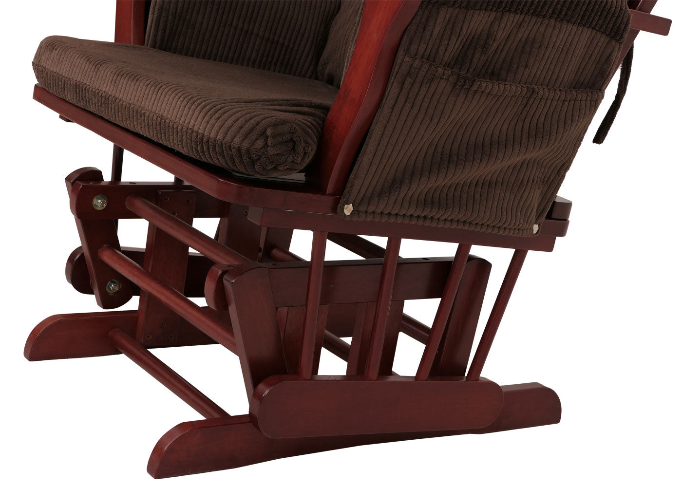 Cosmo Casa - Relax-Schommelstoel met Kruk - Stoffen Koord - Bruin - Donker Frame