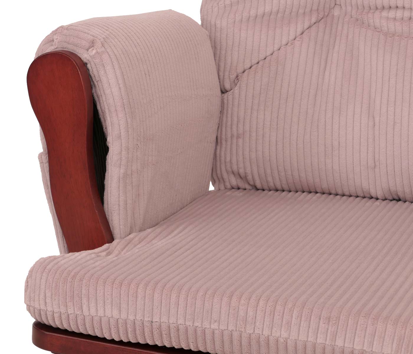 Cosmo Casa - Relax-Schommelstoel met Kruk - Stoffen Koord - Roze - Donker Frame