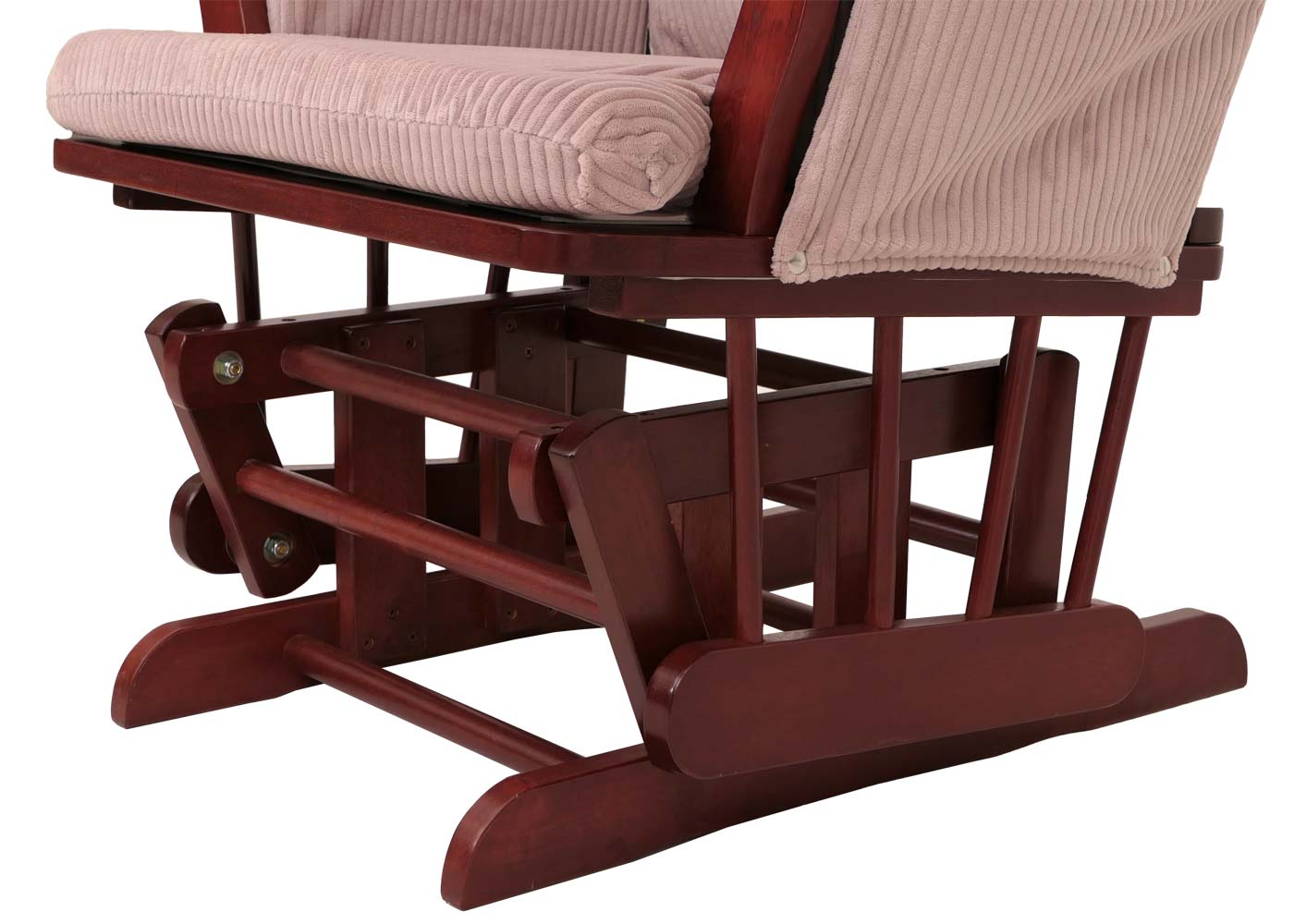 Cosmo Casa - Relax-Schommelstoel met Kruk - Stoffen Koord - Roze - Donker Frame