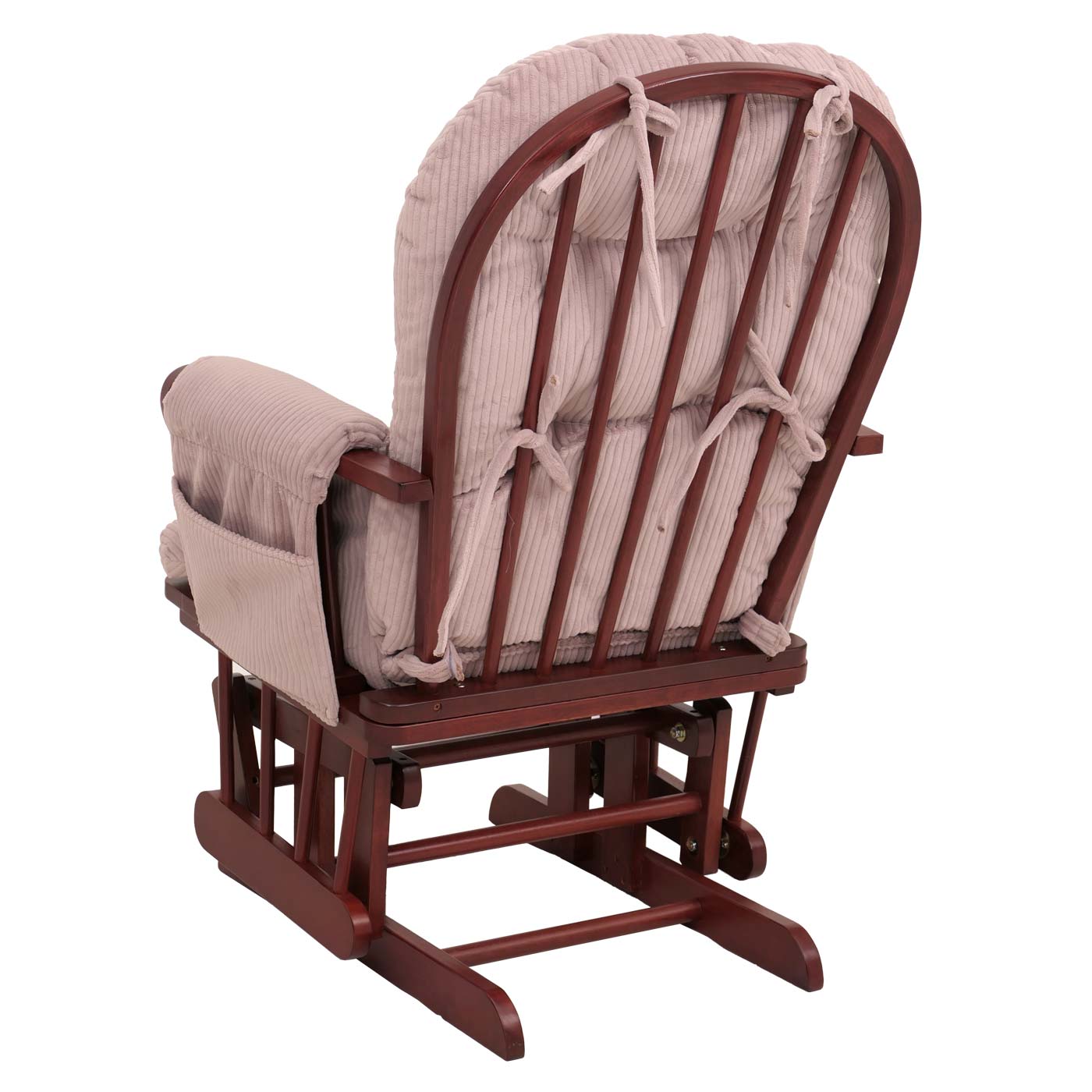 Cosmo Casa - Relax-Schommelstoel met Kruk - Stoffen Koord - Roze - Donker Frame