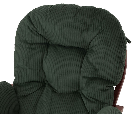 Cosmo Casa - Relax-Schommelstoel met Kruk - Stoffen Koord - Groen - Donker Frame