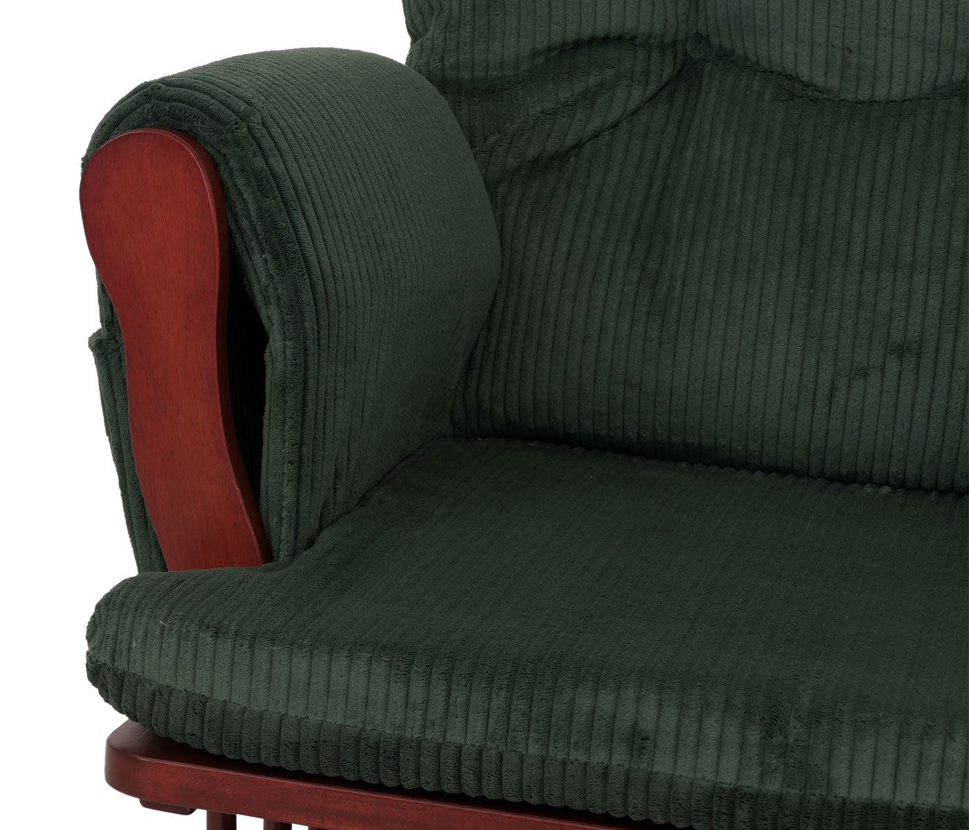 Cosmo Casa - Relax-Schommelstoel met Kruk - Stoffen Koord - Groen - Donker Frame