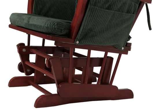 Cosmo Casa - Relax-Schommelstoel met Kruk - Stoffen Koord - Groen - Donker Frame