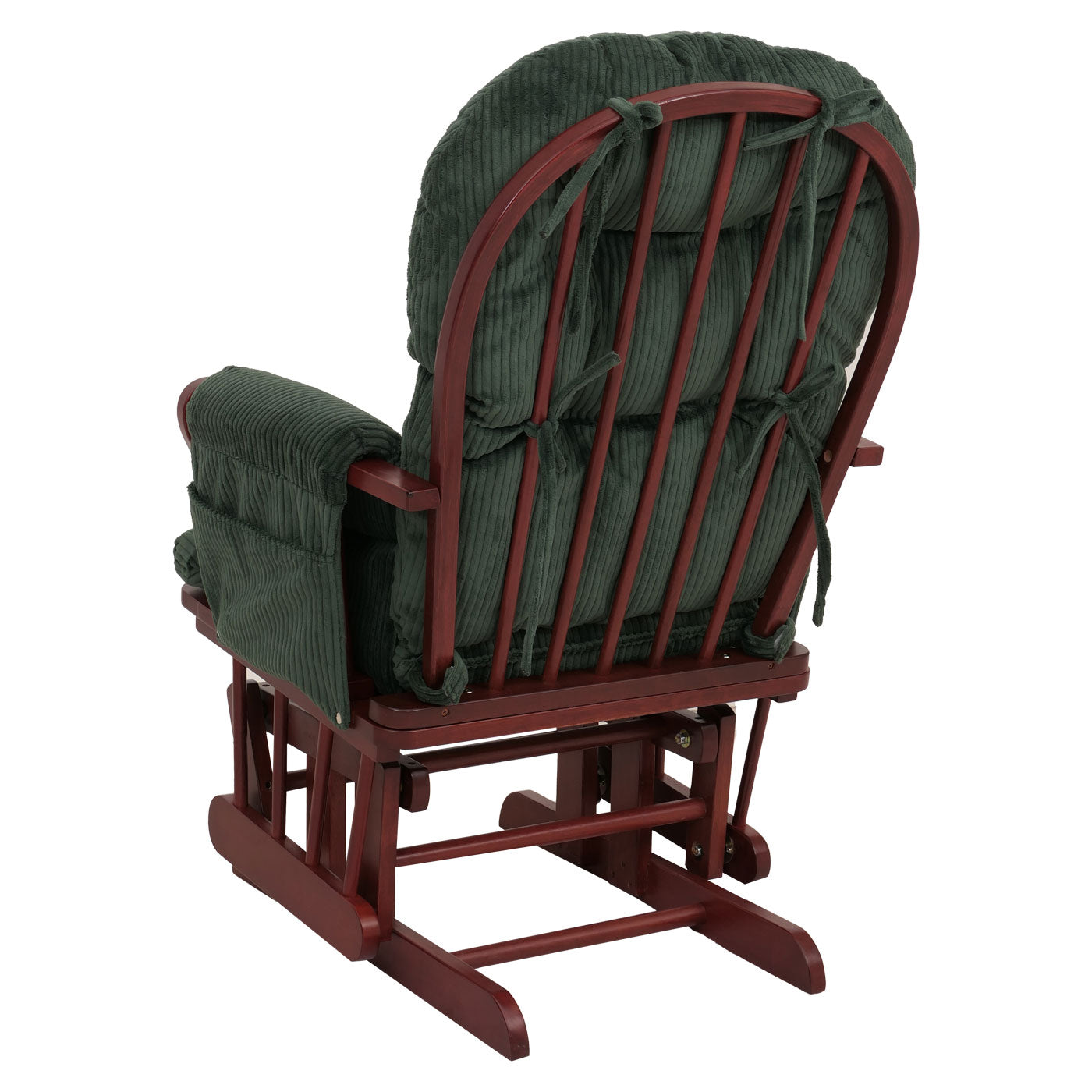 Cosmo Casa - Relax-Schommelstoel met Kruk - Stoffen Koord - Groen - Donker Frame