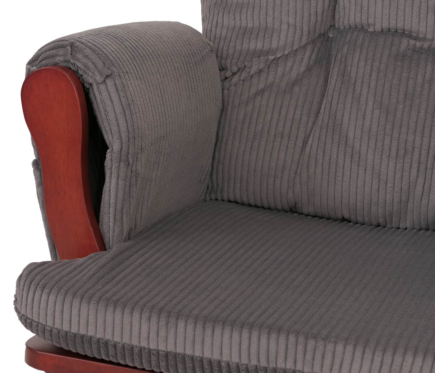 Cosmo Casa - Relax-Schommelstoel met Kruk - Stoffen Koord - Donkergrijs - Donker Frame