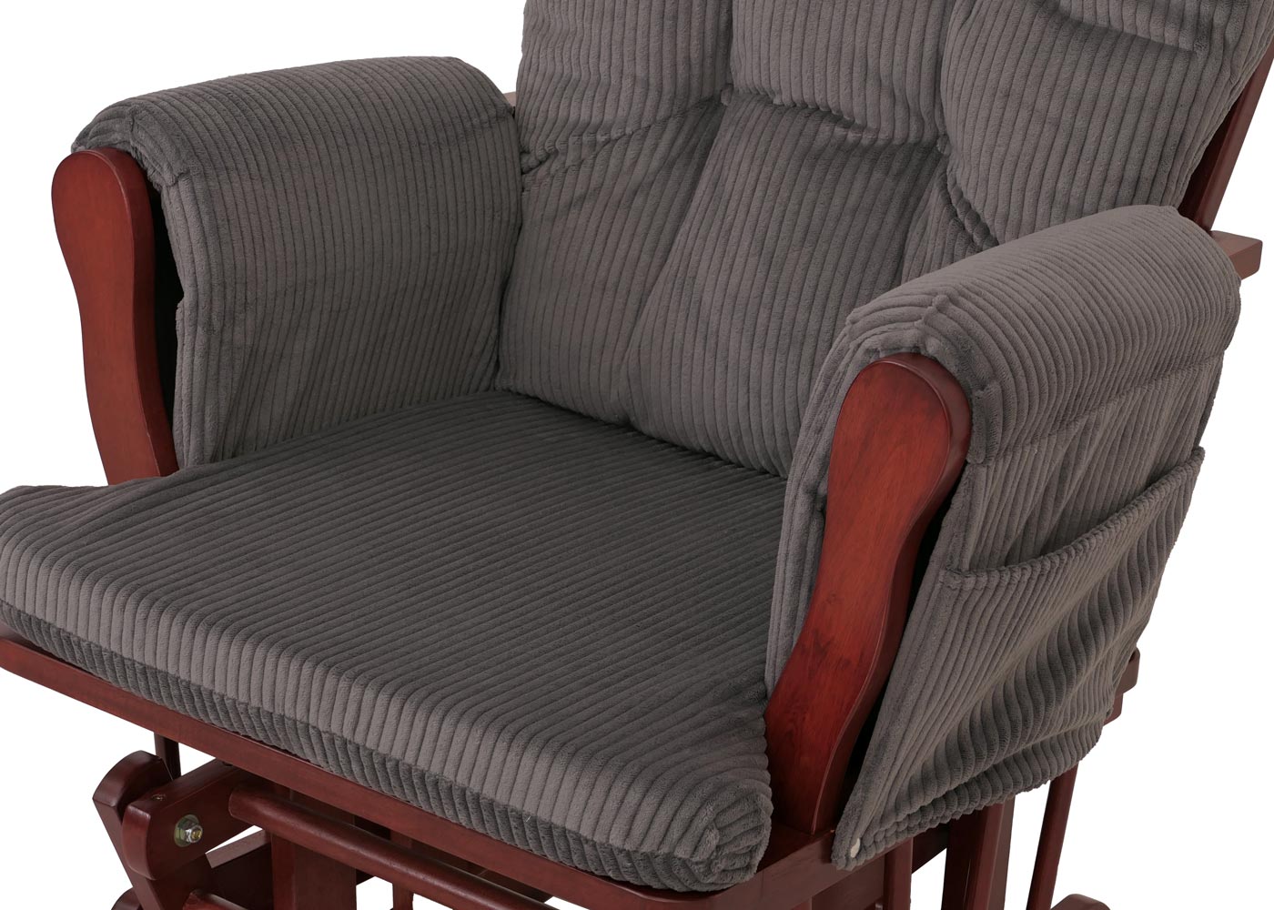 Cosmo Casa - Relax-Schommelstoel met Kruk - Stoffen Koord - Donkergrijs - Donker Frame