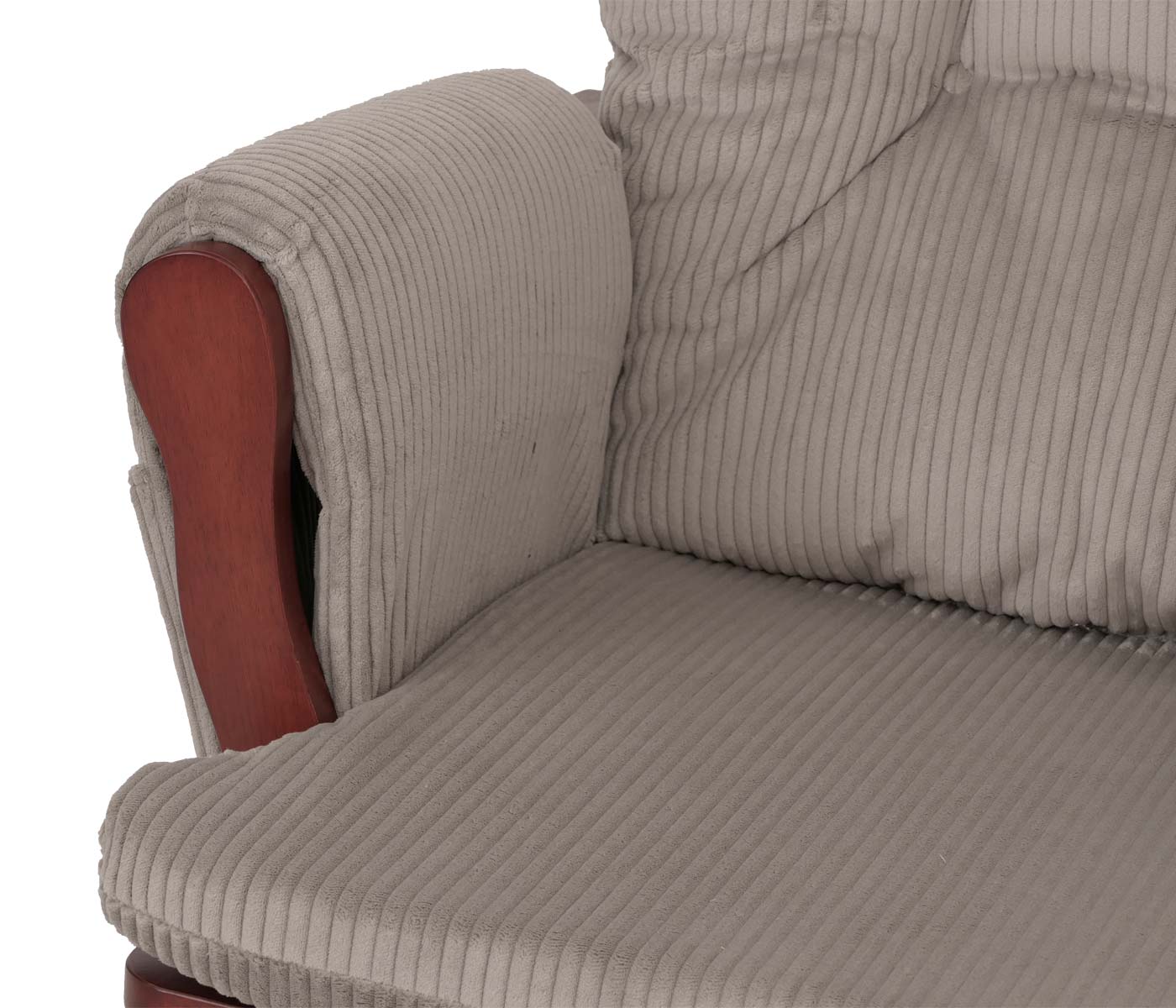 Cosmo Casa - Relax-Schommelstoel met Kruk - Stoffen Koord - Lichtgrijs - Donker Frame