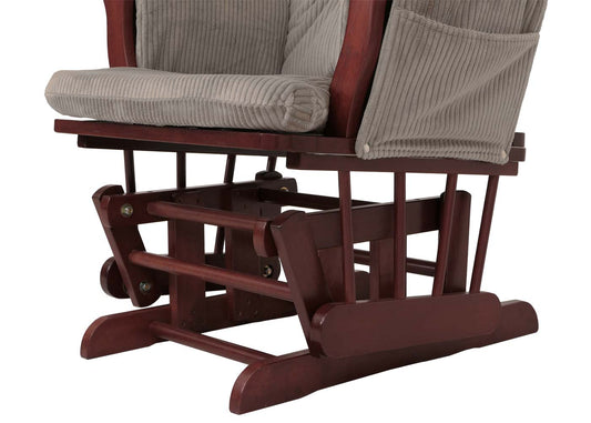 Cosmo Casa - Relax-Schommelstoel met Kruk - Stoffen Koord - Lichtgrijs - Donker Frame