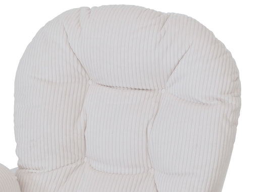 Cosmo Casa - Ontspannings-Schommelstoel met Kruk - Stoffen Koord - Crème - Wit Frame