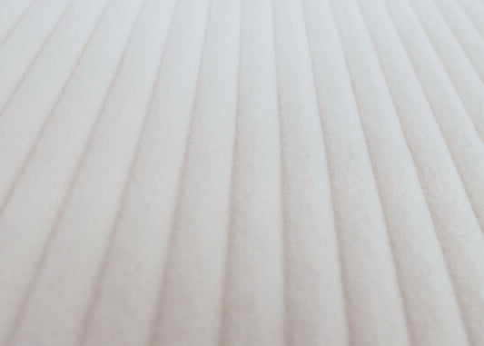 Cosmo Casa - Ontspannings-Schommelstoel met Kruk - Stoffen Koord - Crème - Wit Frame