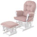 Cosmo Casa - Relax-Schommelstoel met Kruk - Stoffen Koord - Roze - Wit Frame
