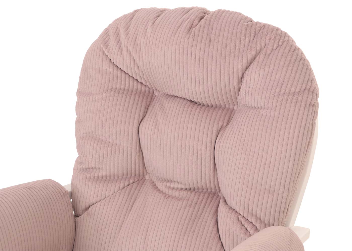 Cosmo Casa - Relax-Schommelstoel met Kruk - Stoffen Koord - Roze - Wit Frame