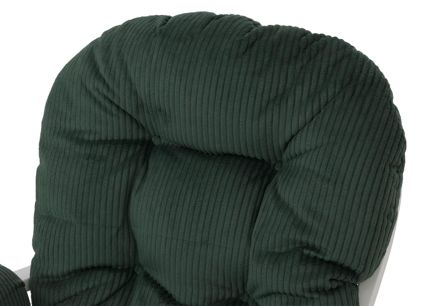 Cosmo Casa - Ontspannings-Schommelstoel met Kruk - Stoffen Koord - Groen - Wit Frame